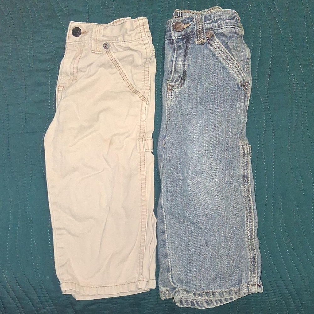 Cherokee Kids Bottoms in Cream and Blue